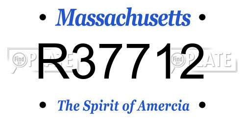 R37712 Massachusetts License Plate