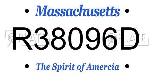 R38096D Massachusetts License Plate