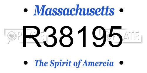 R38195 Massachusetts License Plate