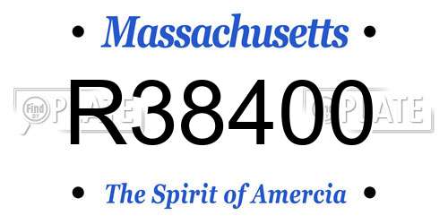 R38400 Massachusetts License Plate