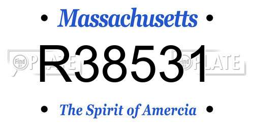 R38531 Massachusetts License Plate