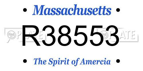 R38553 Massachusetts License Plate