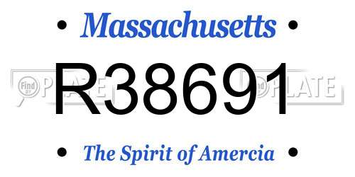 R38691 Massachusetts License Plate