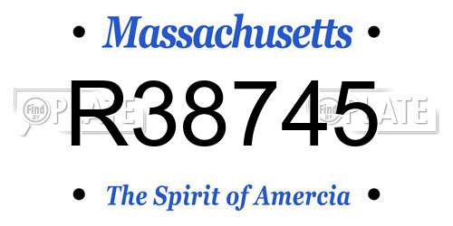 R38745 Massachusetts License Plate