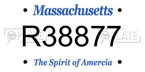 R38877 Massachusetts License Plate