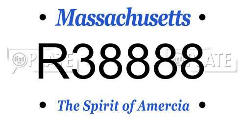 R38888 Massachusetts License Plate
