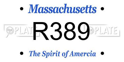R389 Massachusetts License Plate
