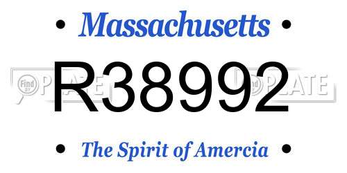 R38992 Massachusetts License Plate