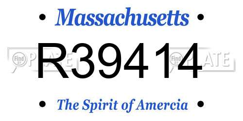 R39414 Massachusetts License Plate