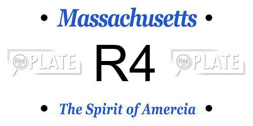 R4 Massachusetts License Plate