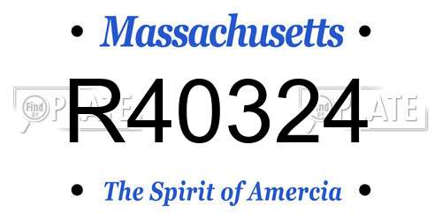 R40324 Massachusetts License Plate