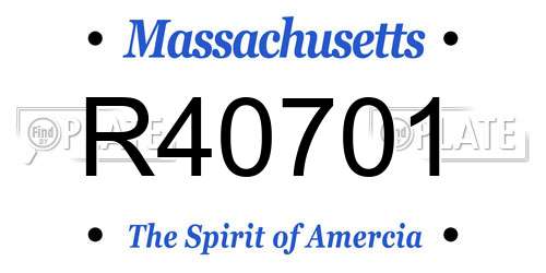 R40701 Massachusetts License Plate
