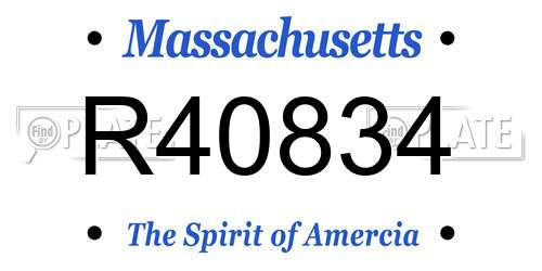 R40834 Massachusetts License Plate