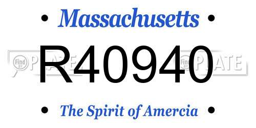 R40940 Massachusetts License Plate