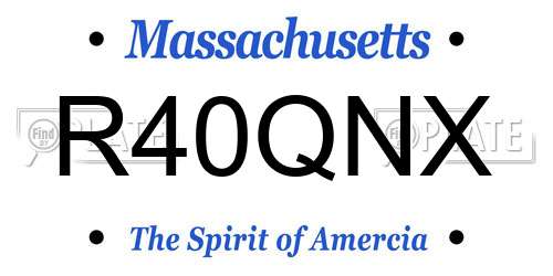 R40QNX Massachusetts License Plate