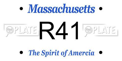 R41 Massachusetts License Plate