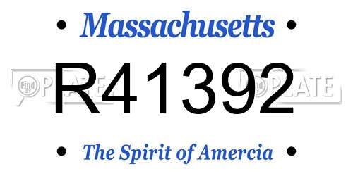 R41392 Massachusetts License Plate