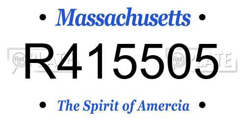 R415505 Massachusetts License Plate