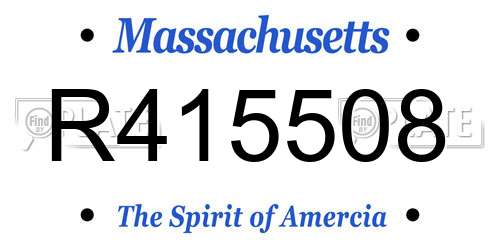 R415508 Massachusetts License Plate