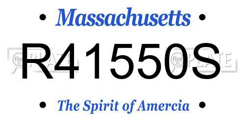 R41550S Massachusetts License Plate
