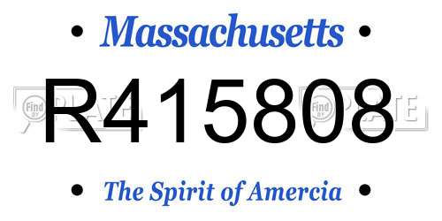 R415808 Massachusetts License Plate