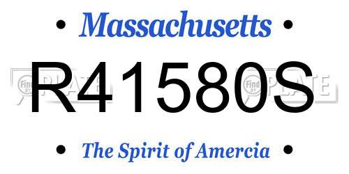 R41580S Massachusetts License Plate