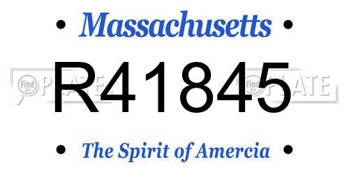 R41845 Massachusetts License Plate