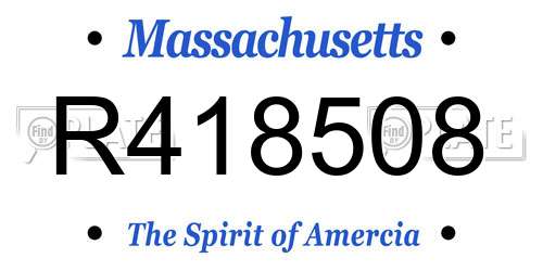 R418508 Massachusetts License Plate