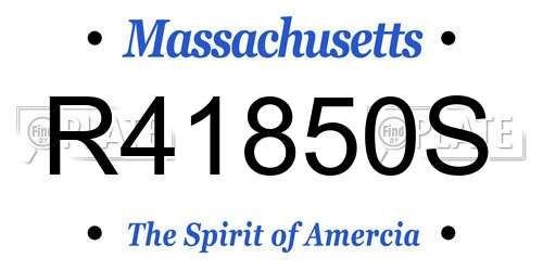 R41850S Massachusetts License Plate