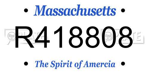R418808 Massachusetts License Plate