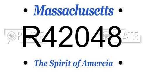 R42048 Massachusetts License Plate