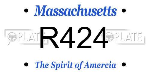 R424 Massachusetts License Plate