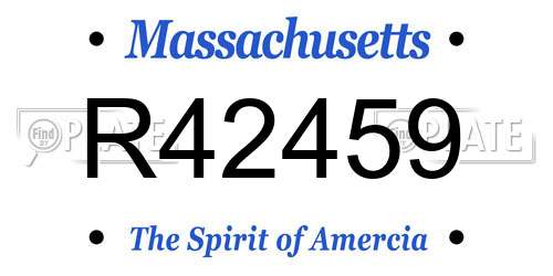 R42459 Massachusetts License Plate
