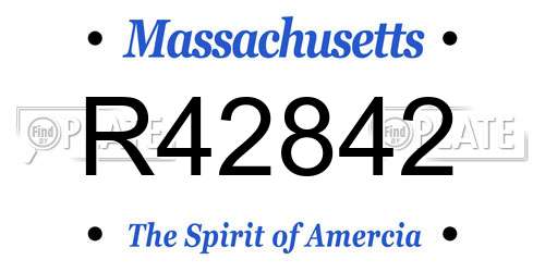 R42842 Massachusetts License Plate