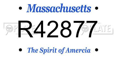 R42877 Massachusetts License Plate