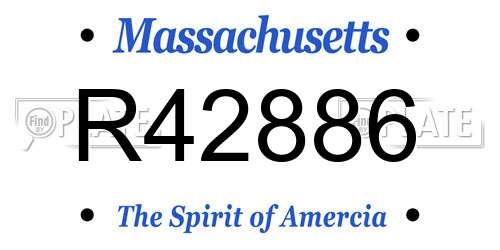 R42886 Massachusetts License Plate