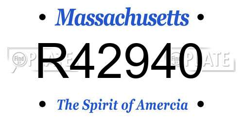 R42940 Massachusetts License Plate