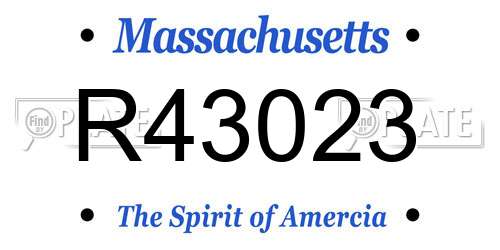 R43023 Massachusetts License Plate