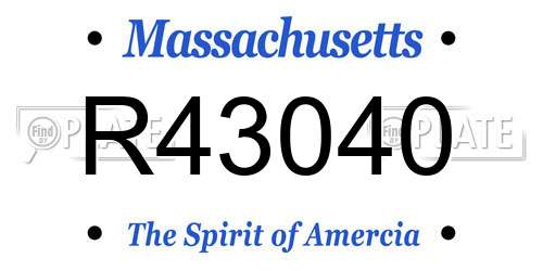 R43040 Massachusetts License Plate