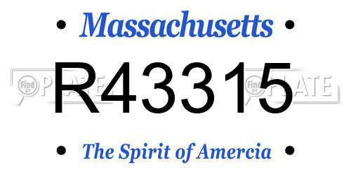 R43315 Massachusetts License Plate