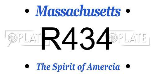 R434 Massachusetts License Plate