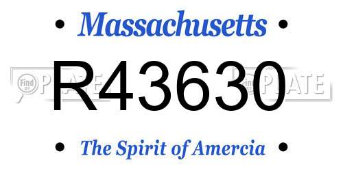 R43630 Massachusetts License Plate