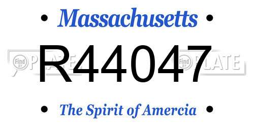 R44047 Massachusetts License Plate