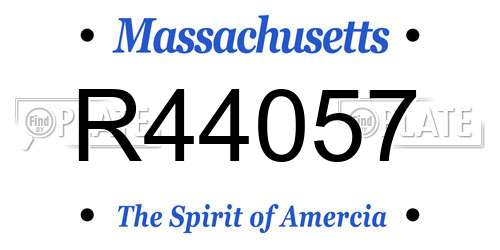 R44057 Massachusetts License Plate