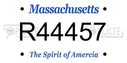 R44457 Massachusetts License Plate