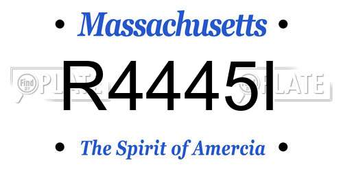 R4445I Massachusetts License Plate