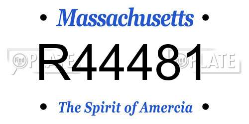 R44481 Massachusetts License Plate