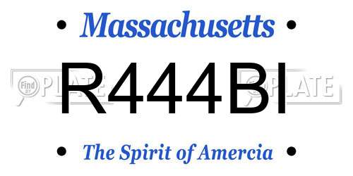 R444BI Massachusetts License Plate
