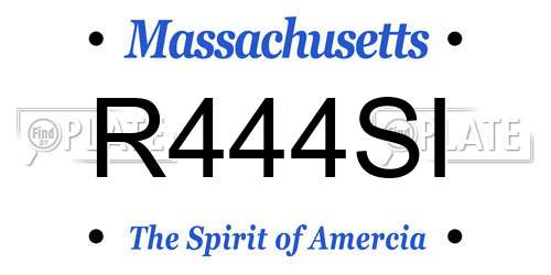 R444SI Massachusetts License Plate