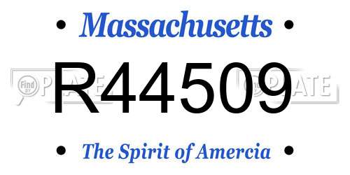 R44509 Massachusetts License Plate
